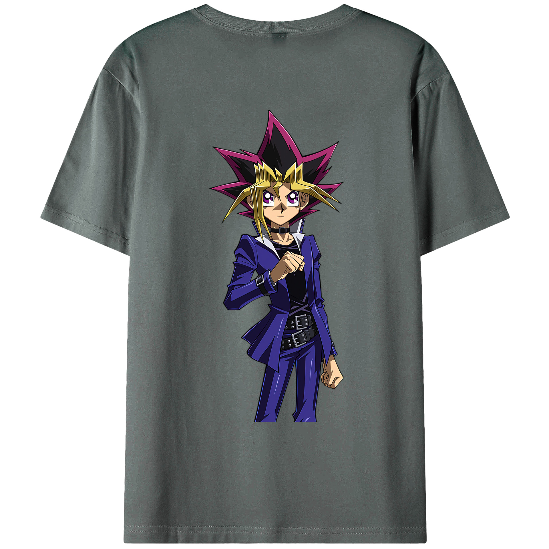 （画像用） 遊☆戯☆王 Yu-Gi-Oh! 綿100％ メンズ半袖Tシャツ（バックプリント） 通気性